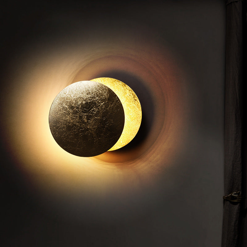 Nordic Modern Minimalist Moon Concept Solar Eclipse Wall Lamp